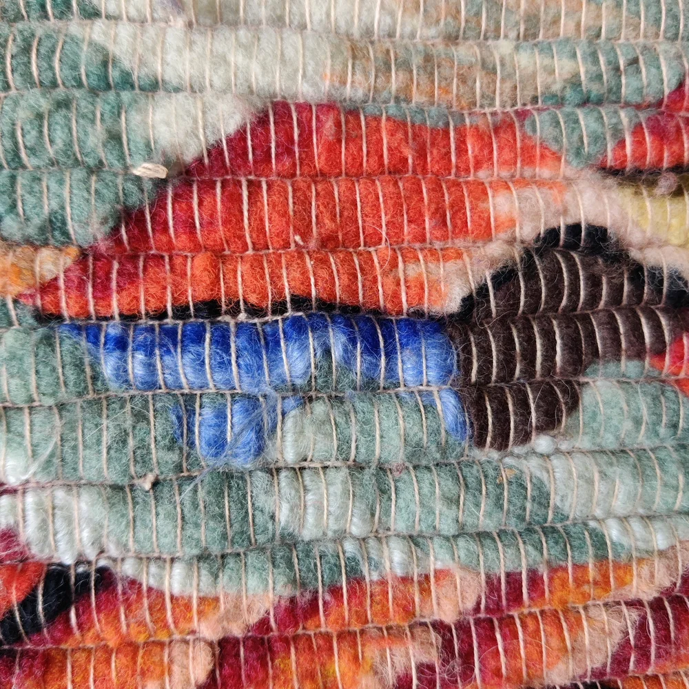 Peru Hand Woven Wool Tapestry Wall Art Blanket Church Village Community 66 x 45